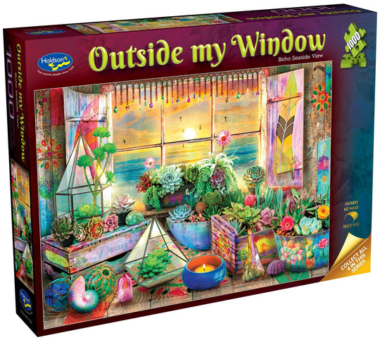 Holdson: Outside my Window - Boho Seaside View Puzzle (1000pc Jigsaw) Board Game