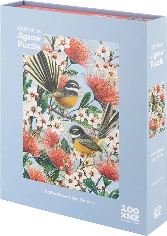 100%NZ: Native Flowers & Chatty Fantails Puzzle (1000pc Jigsaw) Board Game
