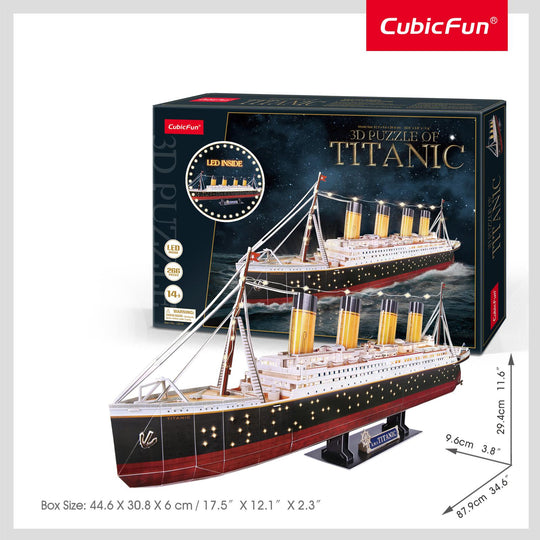 3D Puzzle: Titanic (Large) w/ LED Lights (266pc) Board Game