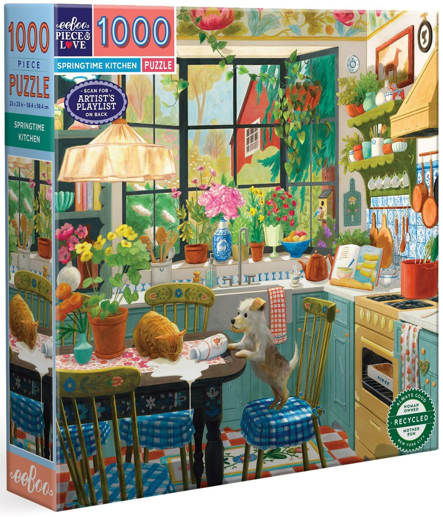 eeBoo: Springtime Kitchen - Square Puzzle (1000pc Jigsaw) Board Game