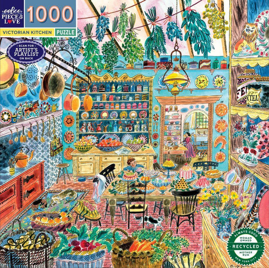 eeBoo: Victorian Kitchen Square (1000pc Jigsaw) Board Game