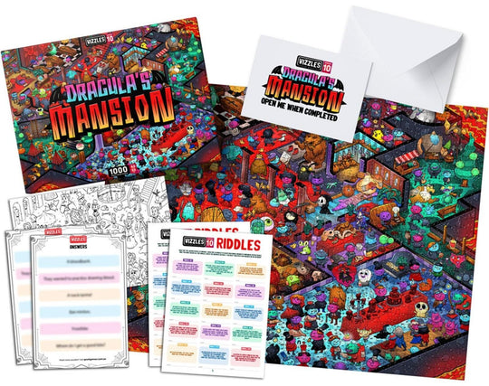 Vizzles: Dracula's Mansion Puzzle (1000pc Jigsaw) Board Game