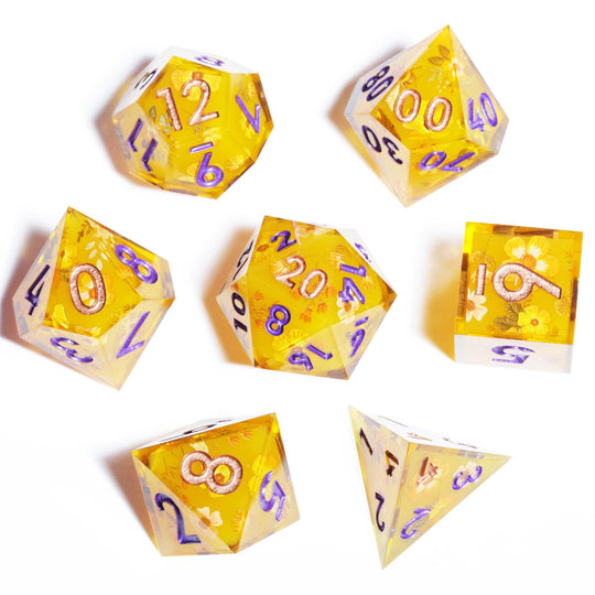 Dudley's Gallery - Hello Bees Sharp Edge Resin Dice Set