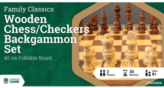 LPG: Wooden Folding Chess/Checkers/Backgammon Set Board Game