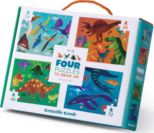 Crocodile Creek: Dinosaurs - 4-in-1 Puzzles (24pc,36pc,48pc,72pc Jigsaws) Board Game