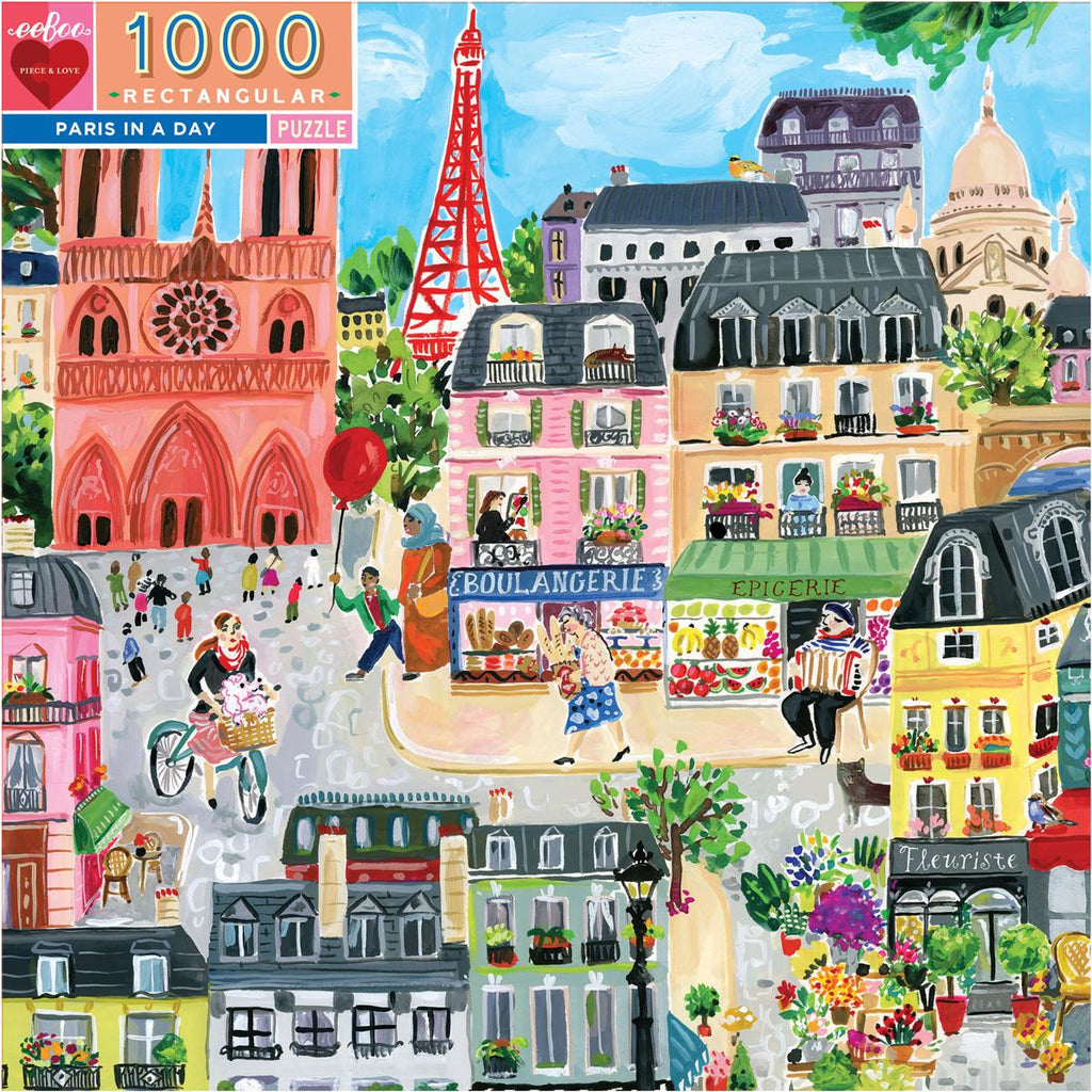 eeBoo: Paris In A Day (1000pc Jigsaw) Board Game