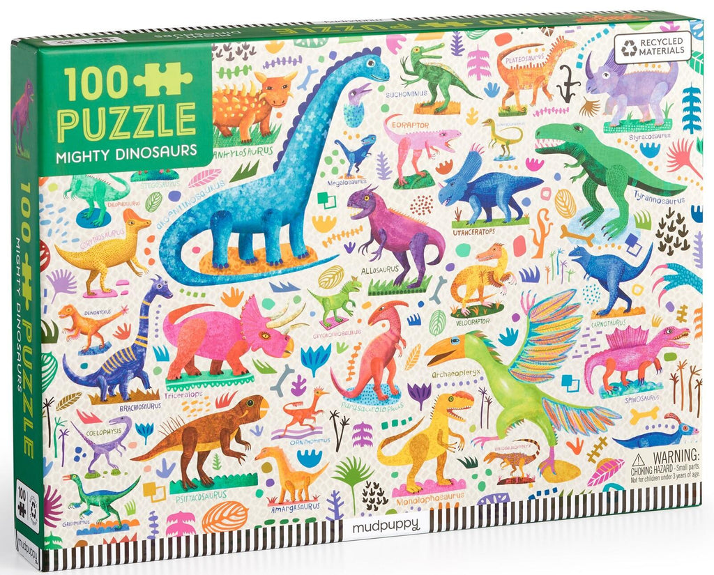 Mudpuppy: Mighty Dinosaurs - 100 piece puzzle Board Game