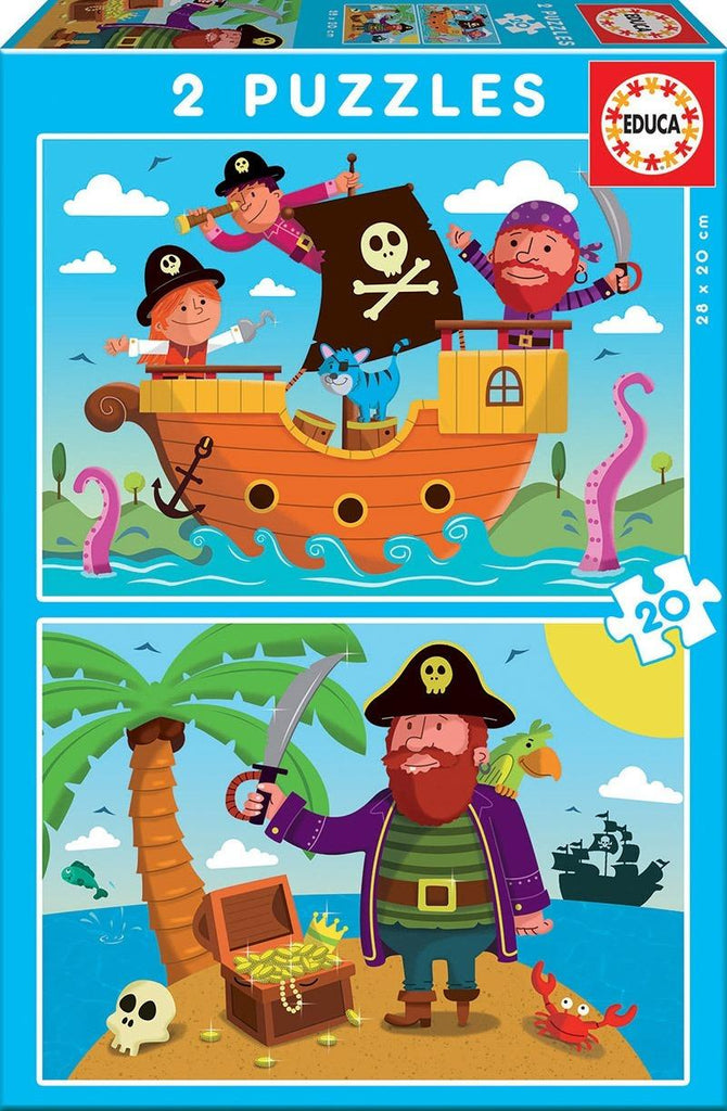 Educa: Pirates - Puzzles (2x20pc Jigsaws) Board Game