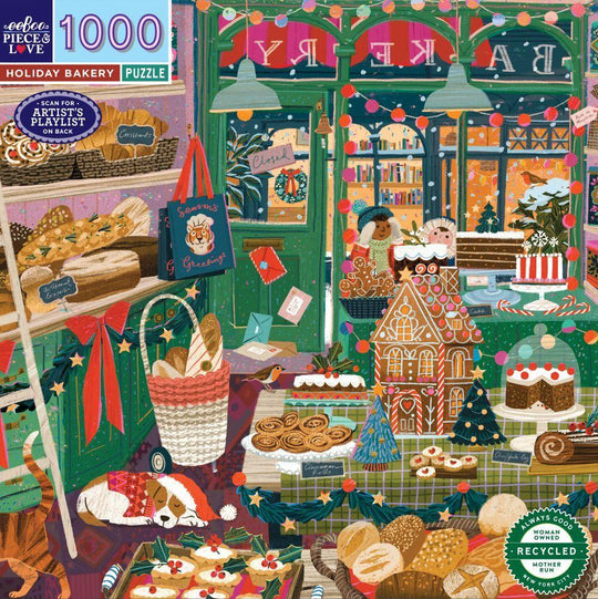eeBoo: Holiday Bakery Square (1000pc Jigsaw) Board Game