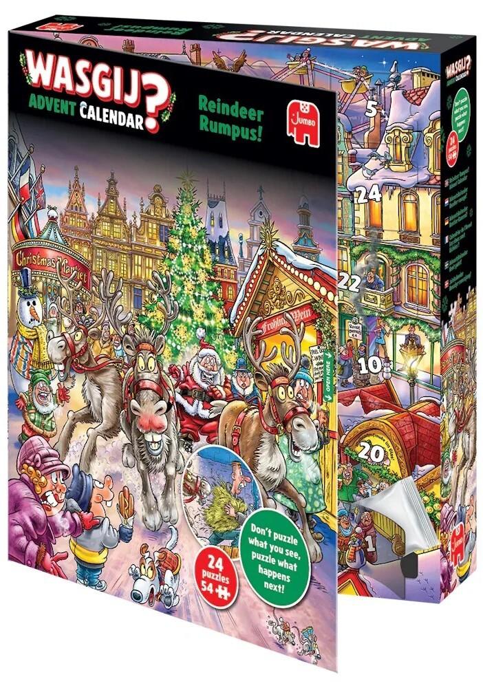 Wasgij? Christmas Reindeer Rumpus - Advent Calendar Puzzle (24x54pc Jigsaws) Board Game