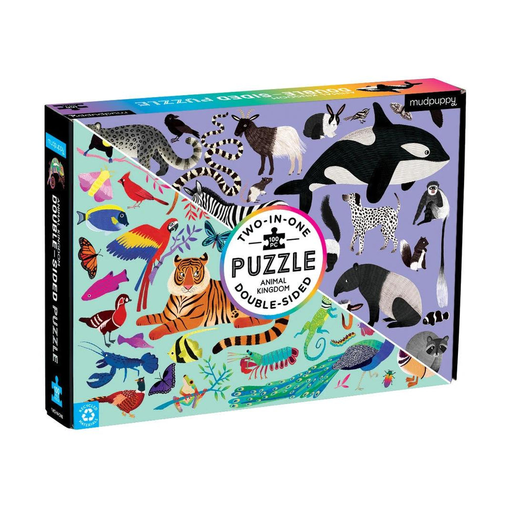 Mudpuppy: Animal Kingdom - Double-Sided Puzzle (100pc Jigsaw) Board Game