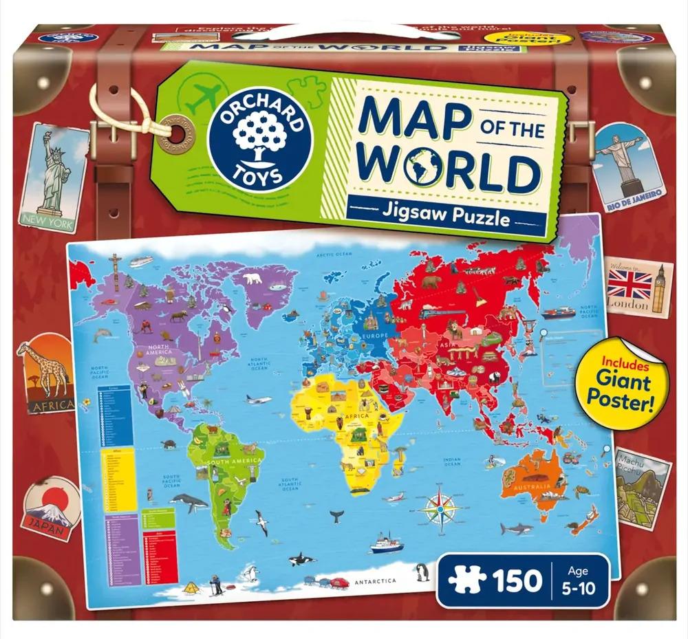 Orchard Toys: Map of the World Puzzle (150pc Jigsaw) Board Game