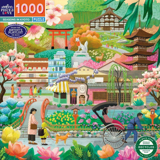 eeBoo: Seasons in Kyoto Square (1000pc Jigsaw) Board Game