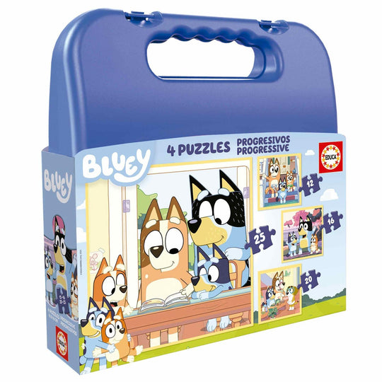 Educa: Bluey - Briefcase Puzzles (12,16,20,25pc Jigsaws) Board Game