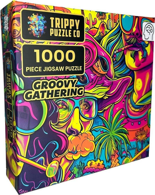 Trippy Puzzles: Groovy Gathering Puzzle (1000pc Jigsaw) Board Game