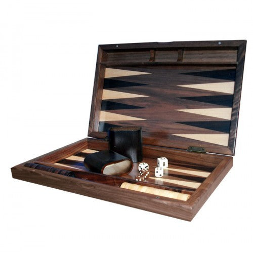 Dal Rossi Backgammon 15" Walnut Burl Board Game