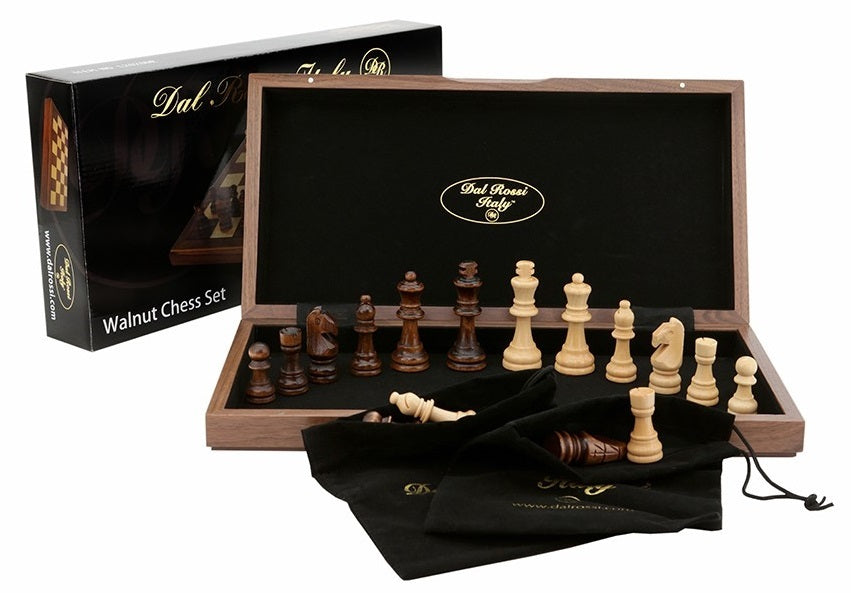 Dal Rossi Walnut Chess Set (38cm) Board Game