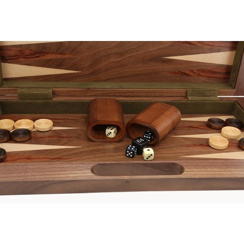 Dal Rossi Walnut 3 in 1 Chess, Checkers & Backgammon Set (40cm) Board Game
