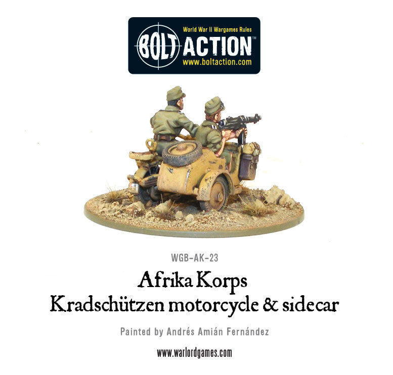 Afrika Korps - Kradschutzen motorcycle & sidecar