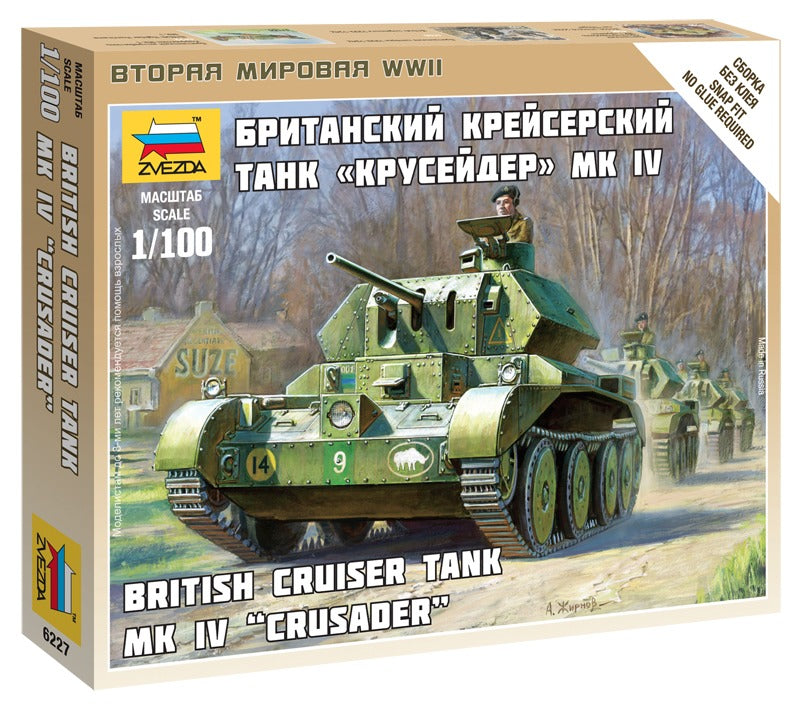 Zvezda: 1/100 British Cruiser Tank MK IV "Crusader" - Model Kit