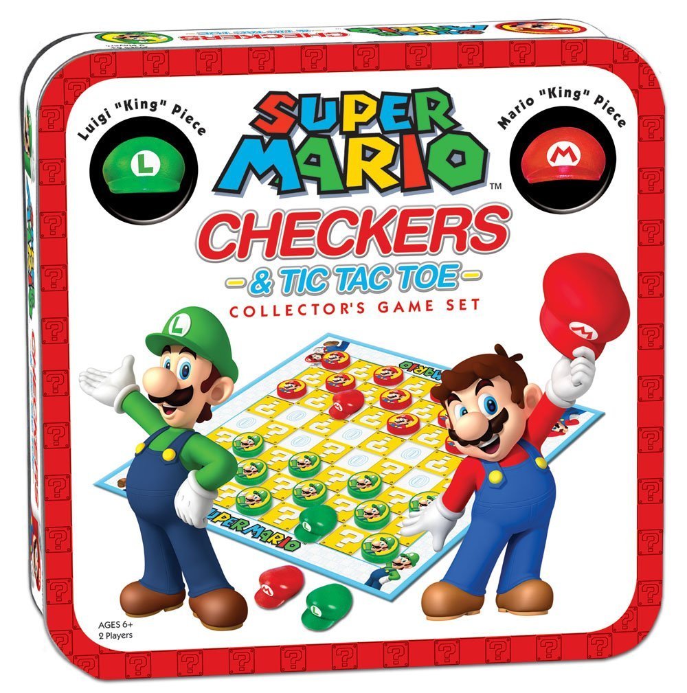 Super Mario Checkers & Tic Tac Toe Combo Board Game