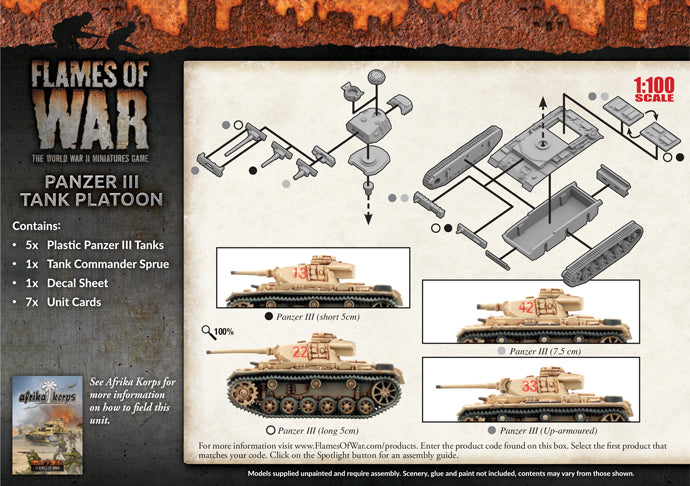 Flames of War: Afrika Korps Panzer III Tank Platoon