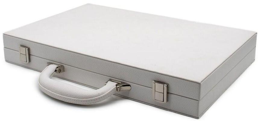 LPG: Leather Backgammon Set - White Board Game