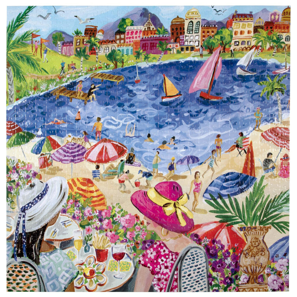 eeBoo: Lunch by the Sea - Square Puzzle (1000pc Jigsaw) Board Game