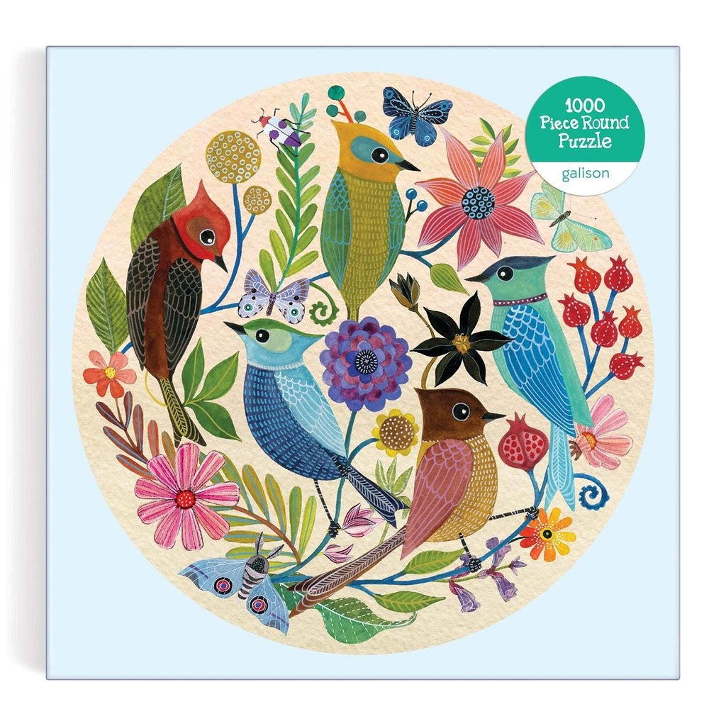 Galison: Circle of Avian Friends - Round Puzzle (1000pc Jigsaw) Board Game