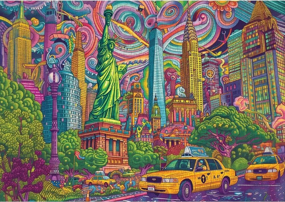 Trippy Puzzles: Mystical Manhattan Puzzle (1000pc Jigsaw) Board Game