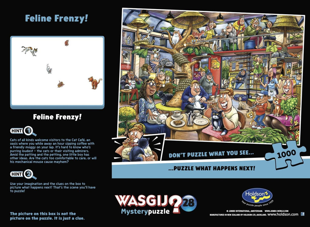 Wasgij Mystery #28: Feline Frenzy Puzzle (1000pc Jigsaw) Board Game