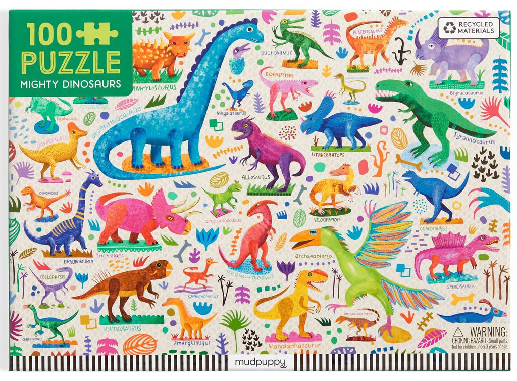 Mudpuppy: Mighty Dinosaurs - 100 piece puzzle Board Game