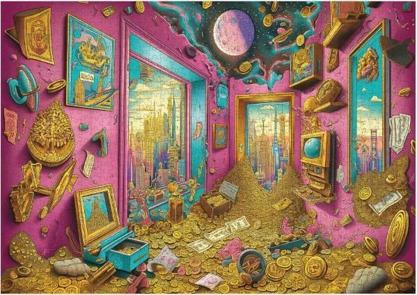 Trippy Puzzles: Treasure Trove Puzzle (1000pc Jigsaw) Board Game