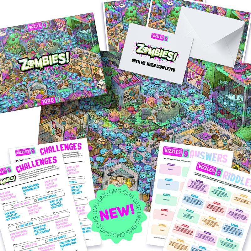 Vizzles: Zombies! Puzzle (1000pc Jigsaw) Board Game