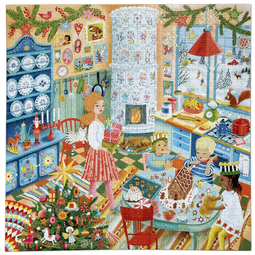 eeBoo: Swedish Holiday Kitchen - Square Puzzle (1000pc Jigsaw) Board Game