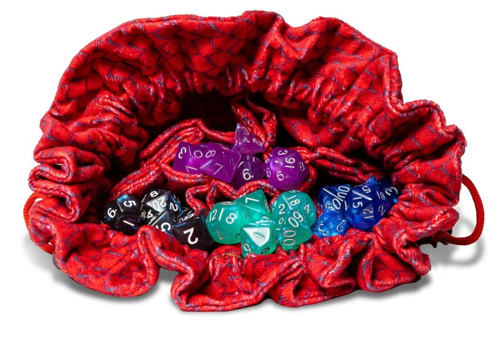 Dragon Storm: Velvet Compartment Dice Bag - Red