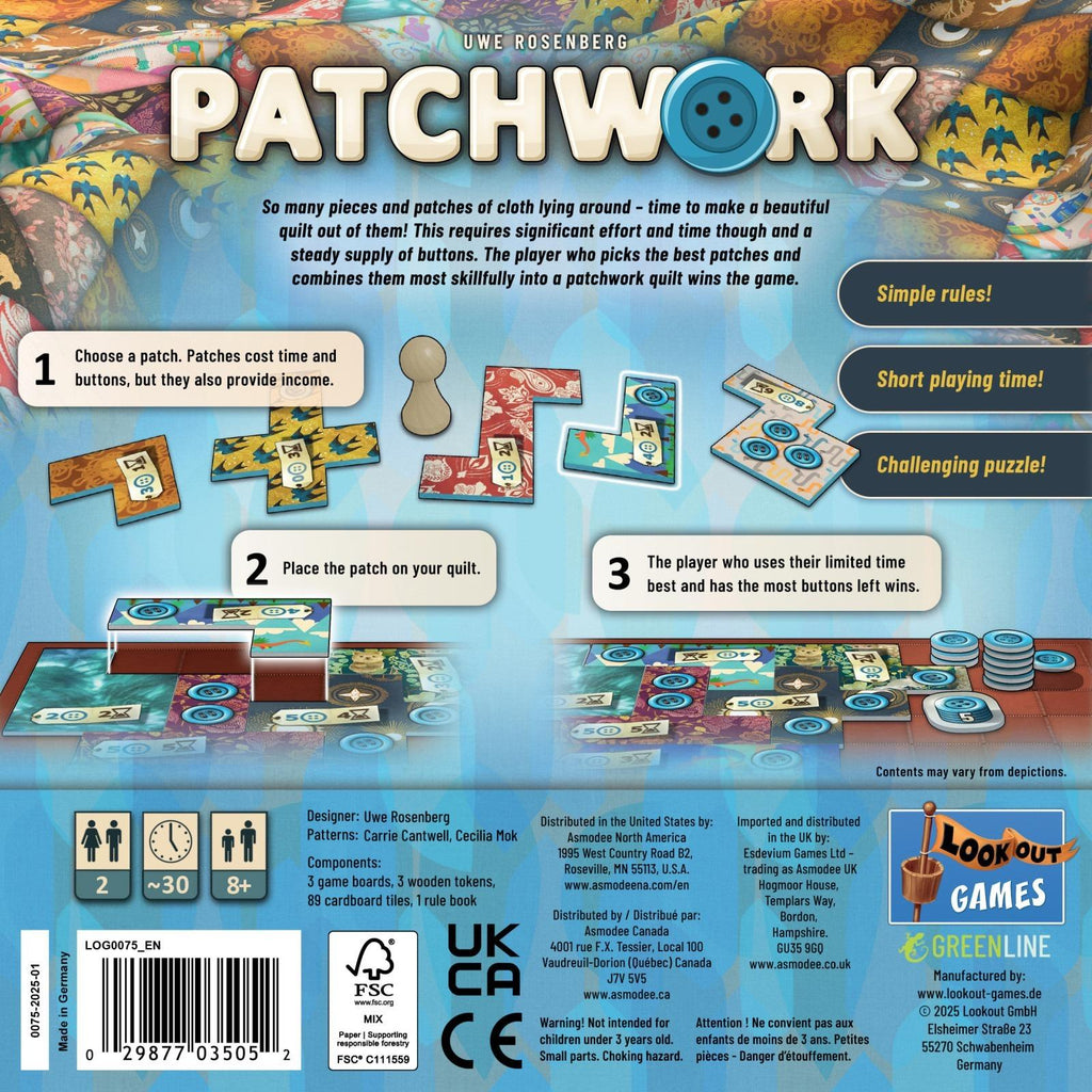 Patchwork - Revised Edition Board Game