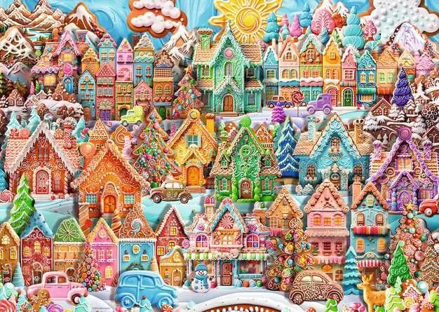 Ravensburger: Christmas Cookie Village Puzzle (1000pc Jigsaw) Board Game