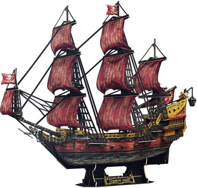 Cubic Fun: 3D Queen Anne's Revenge Blackbeards Ship (Anniversary RED Edition) Board Game