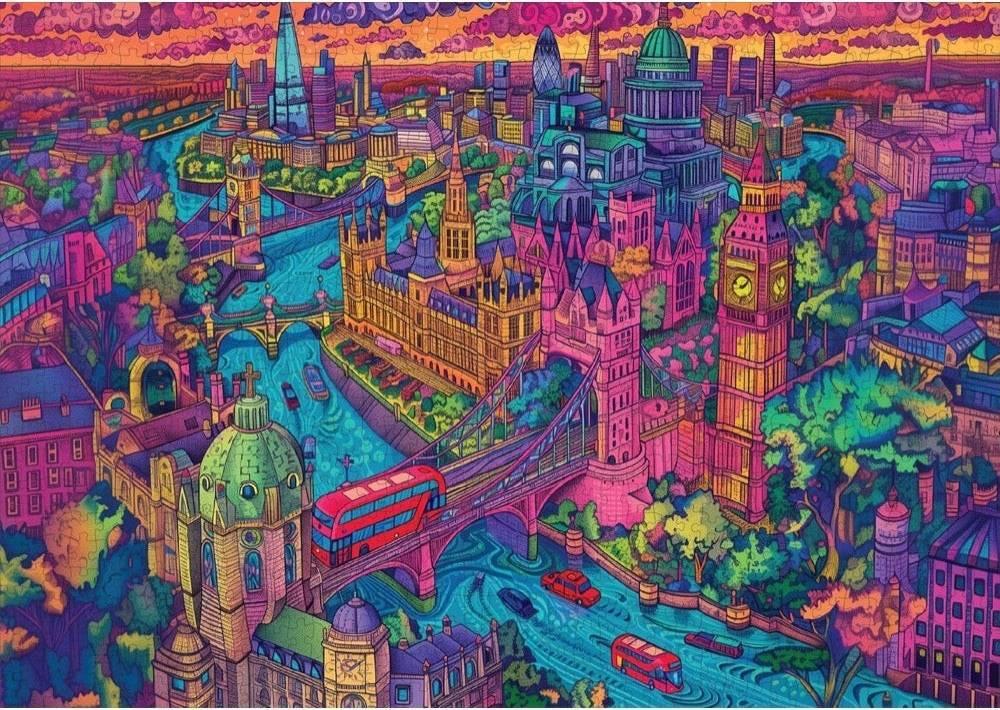 Trippy Puzzles: London Lights Puzzle (1000pc Jigsaw) Board Game