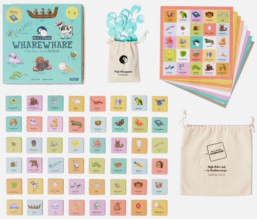 Kuwi & Friends: Wharewhare Te Reo Maori - Bilingual Bingo Board Game