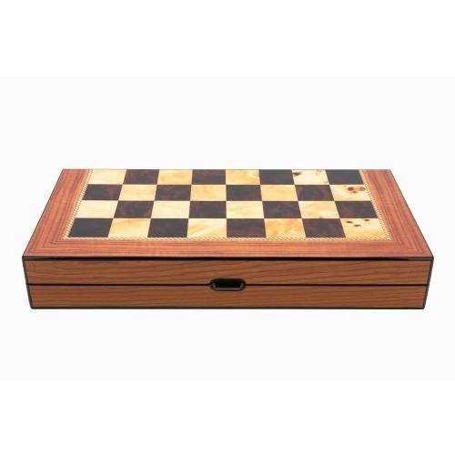 Dal Rossi Walnut Gloss Finish Folding Chess Set - 40cm Board Game