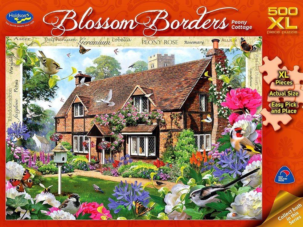 Blossom Borders: Peony Cottage (500pc Jigsaw) Board Game