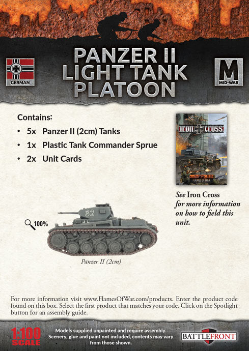 Flames of War: Panzer II Light Tank Platoon