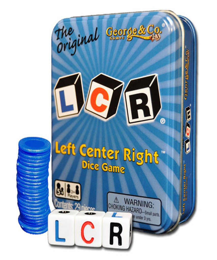 LCR: Left Center Right (Blue Tin Edition) Board Game