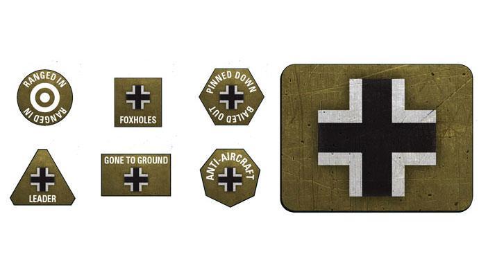 Flames of War: German LW Tokens (x20) & Objectives (x2)