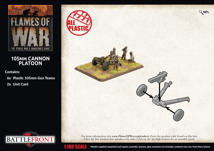 Flames of War: 105mm Cannon Platoon - (Plastic)