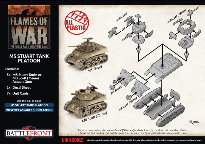 Flames of War: M5 Stuart - Light Tank Platoon (Plastic)