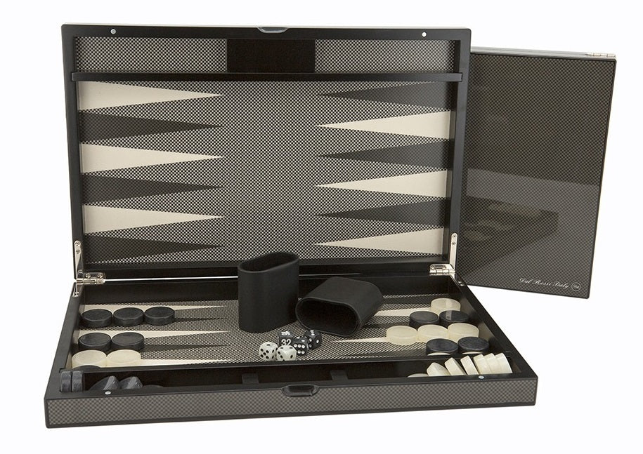 Dal Rossi: Carbon Fibre Backgammon Set (15") Board Game