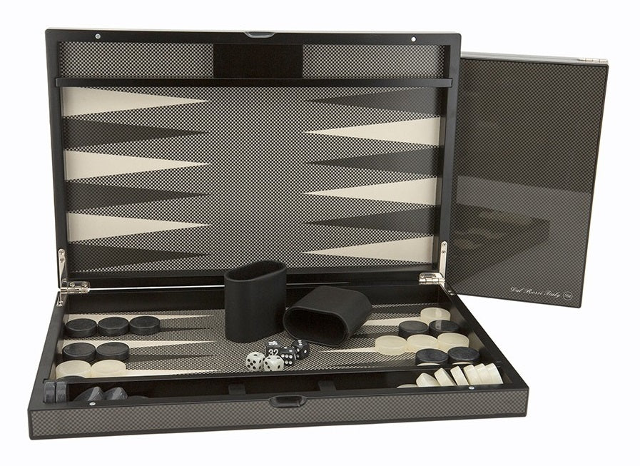 Dal Rossi: Carbon Fibre Backgammon Set (18") Board Game